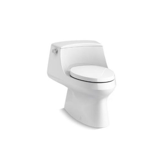 Skirted 1-Piece Elongated 1.28 Gpf Toilet, White